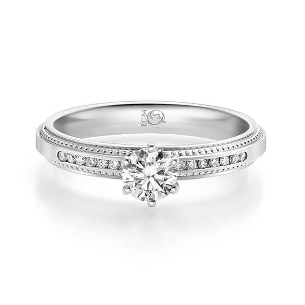 Diamantring Graugold 375 zus. 0,470 ct, Lab-Grown & tw,si Brillant RU-1715-11