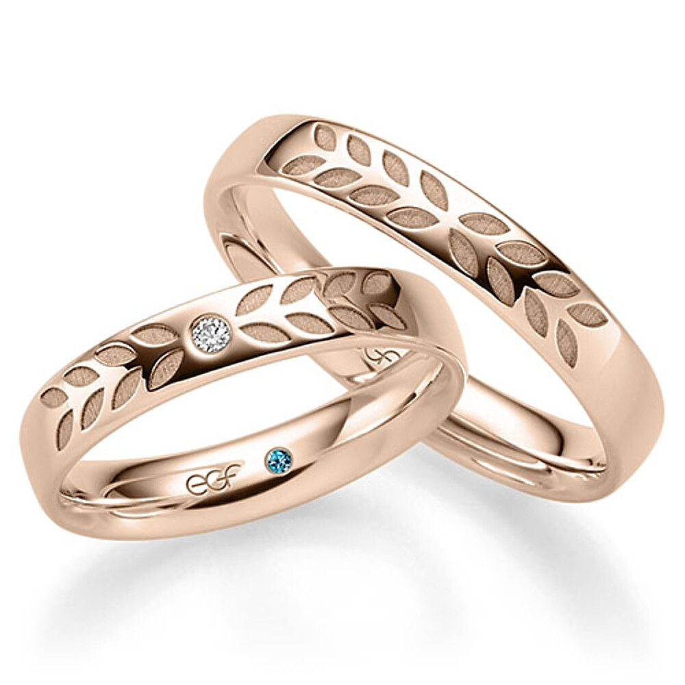 Trauringe Rotgold Brillant 0,020 ct.