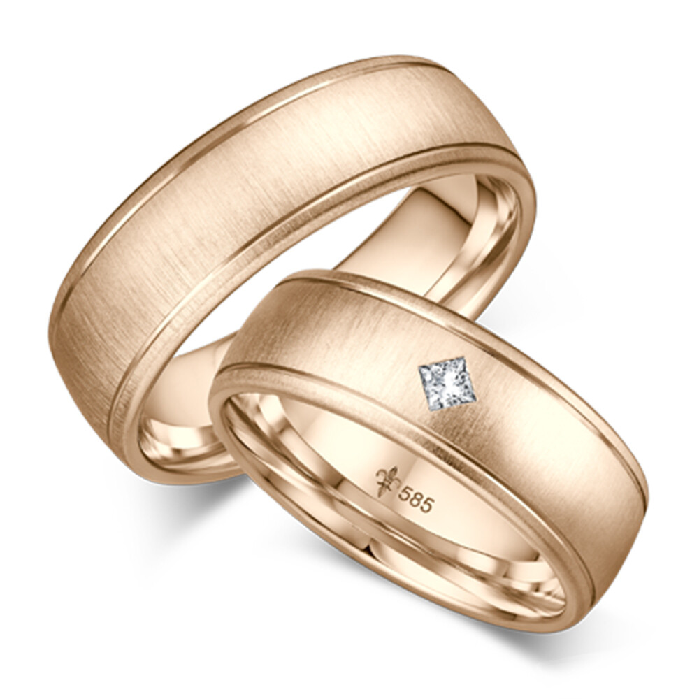 Trauringe Jeanne Roségold Princess TR-0/TR-1-00066