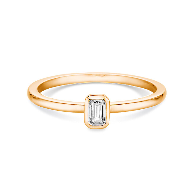 Verlobungsring Emerald Cut Rotgold 27127