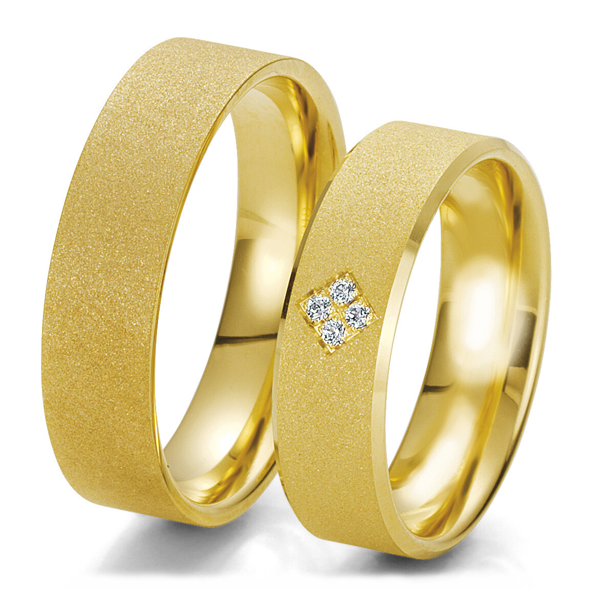 Trauringe Gelbgold sandmatt TRS06BR217G