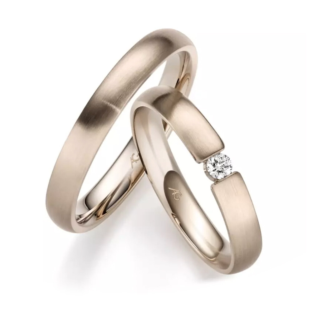 Eheringe Haselnussgold Brillant 0,070 ct.