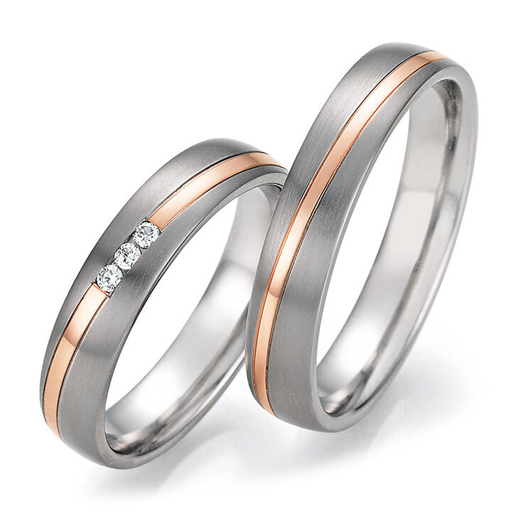 Eheringe Trauringe Titan Rotgold 78/10030 & 78/10040