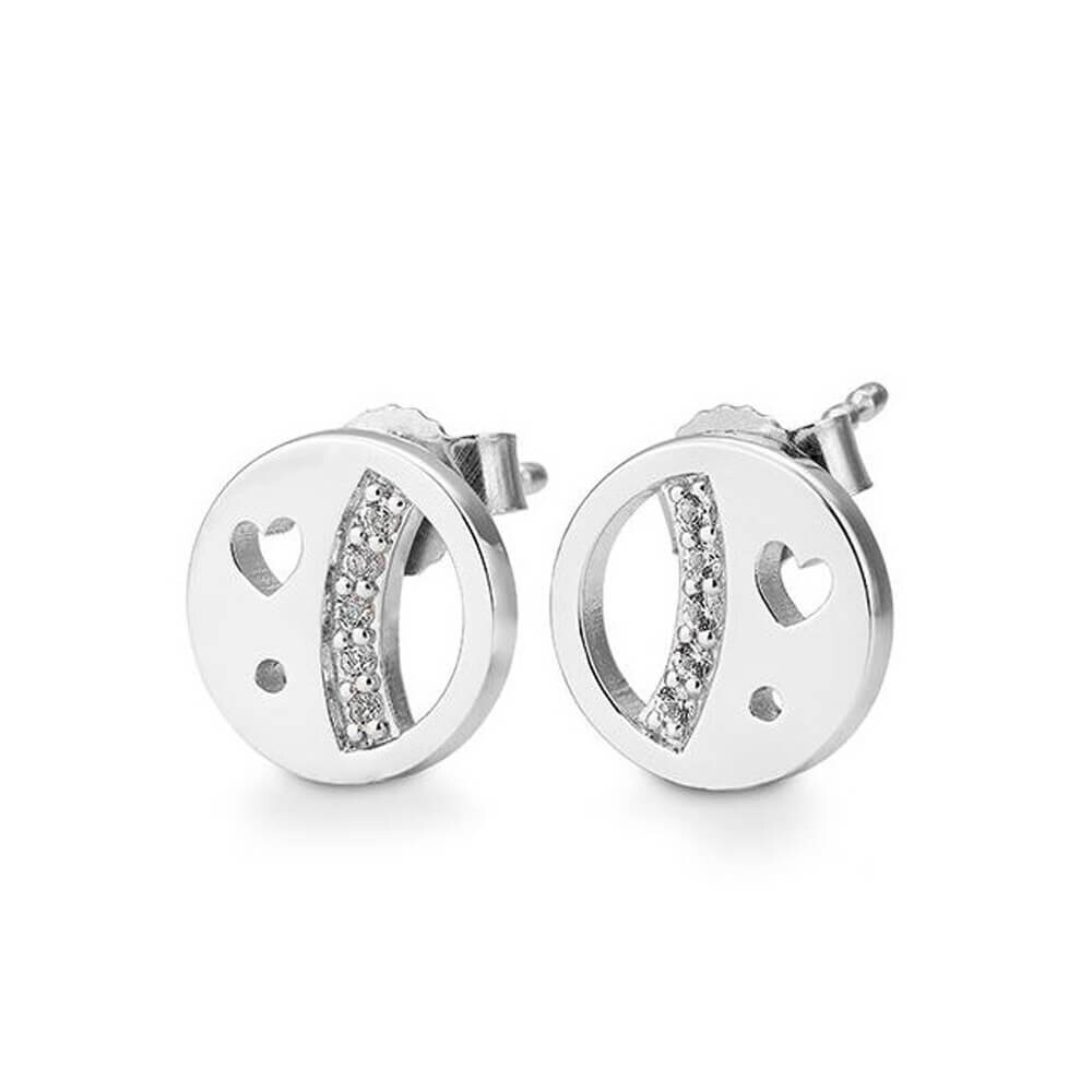 Ohrstecker Kids Herz Silber Saphir weiß