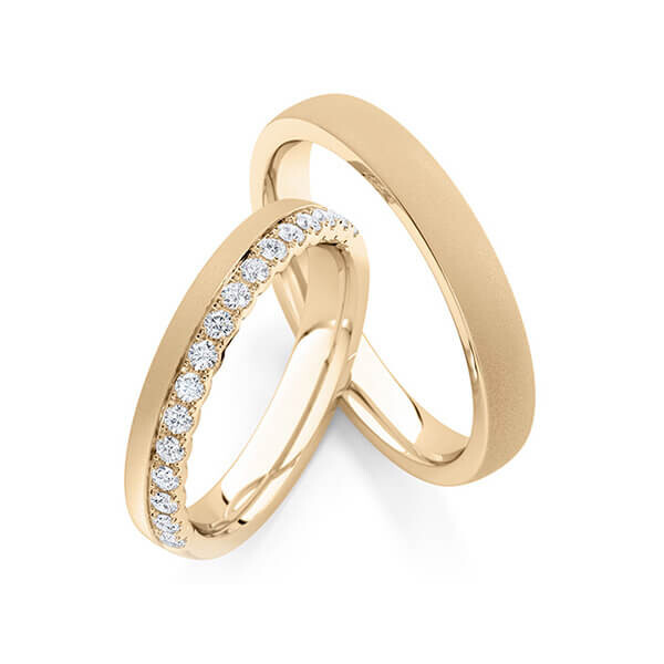 Trauringe Memoire Roségold 375 Brillant zus. 0,320 ct. tw, si RU-1765