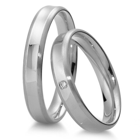 Trauringe Palladium Hohlkehle Basic BR 48/04011 & 48/04012