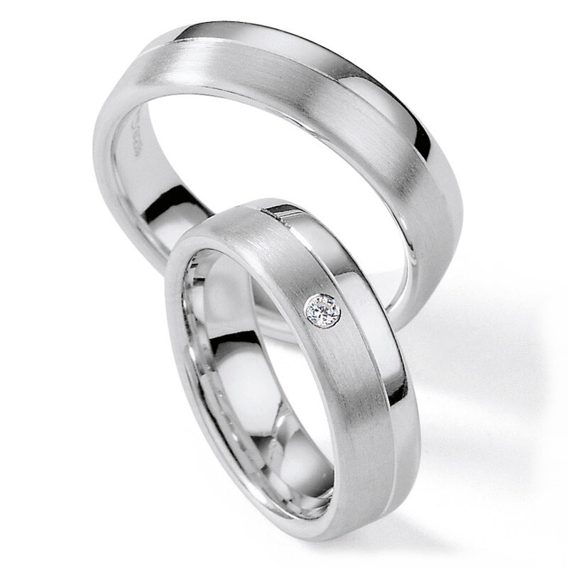 Partnerringe Silber 55/01100 White Style Silver Brilliance
