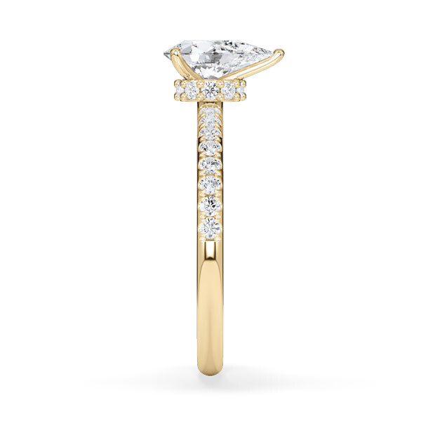 Ring Veiled Halo Tropfen Diamant Gelbgold Rubin 1894
