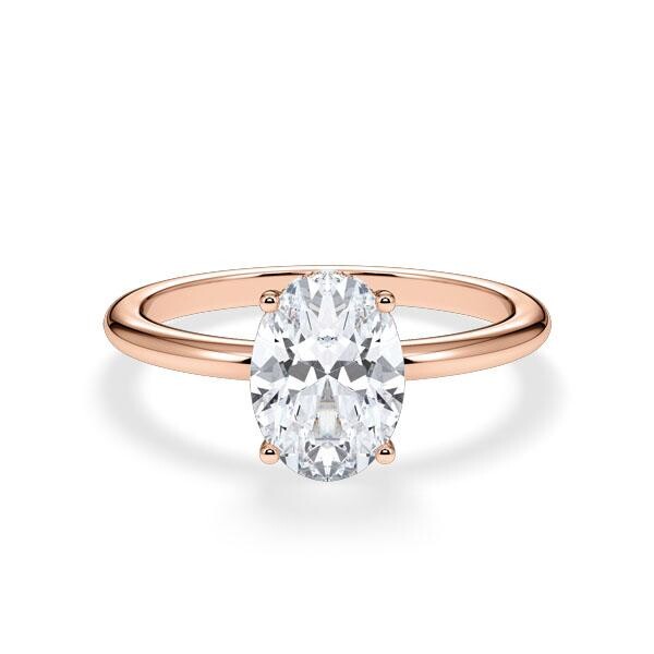 Verlobungsring Hidden Halo Oval Rotgold RU-1902