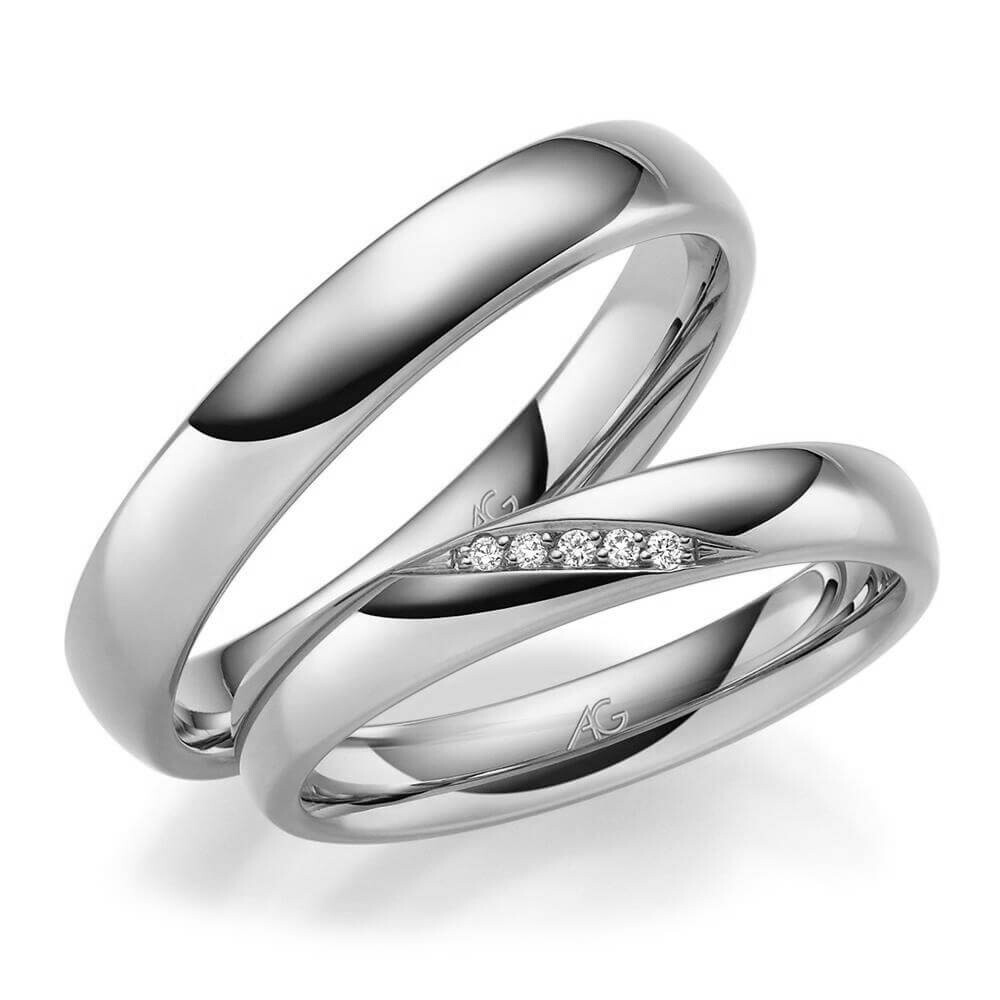 Trauringe Palladium Brillant 0,025 ct.