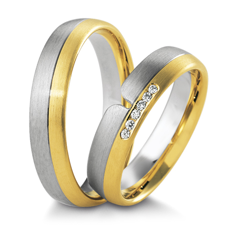 Trauringe Bicolor Inspiration 48/04159 & 48/04160 Weißgold Gelbgold