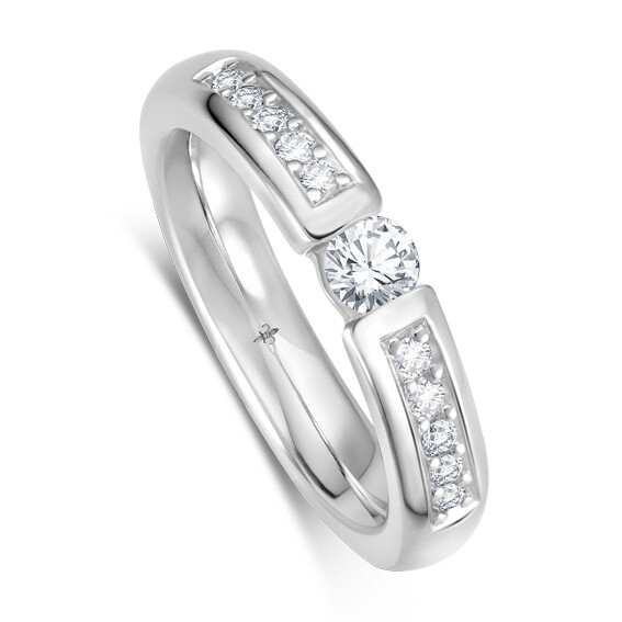 Giloy Solitär Ring Weißgold TV000035W-2