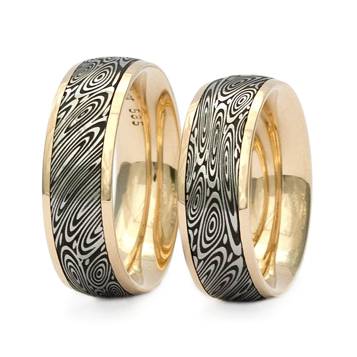 Damastringe mit Gelbgold