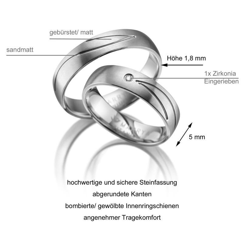 Partnerringe Trauringe Titan Muster Marrya TI-04 Info