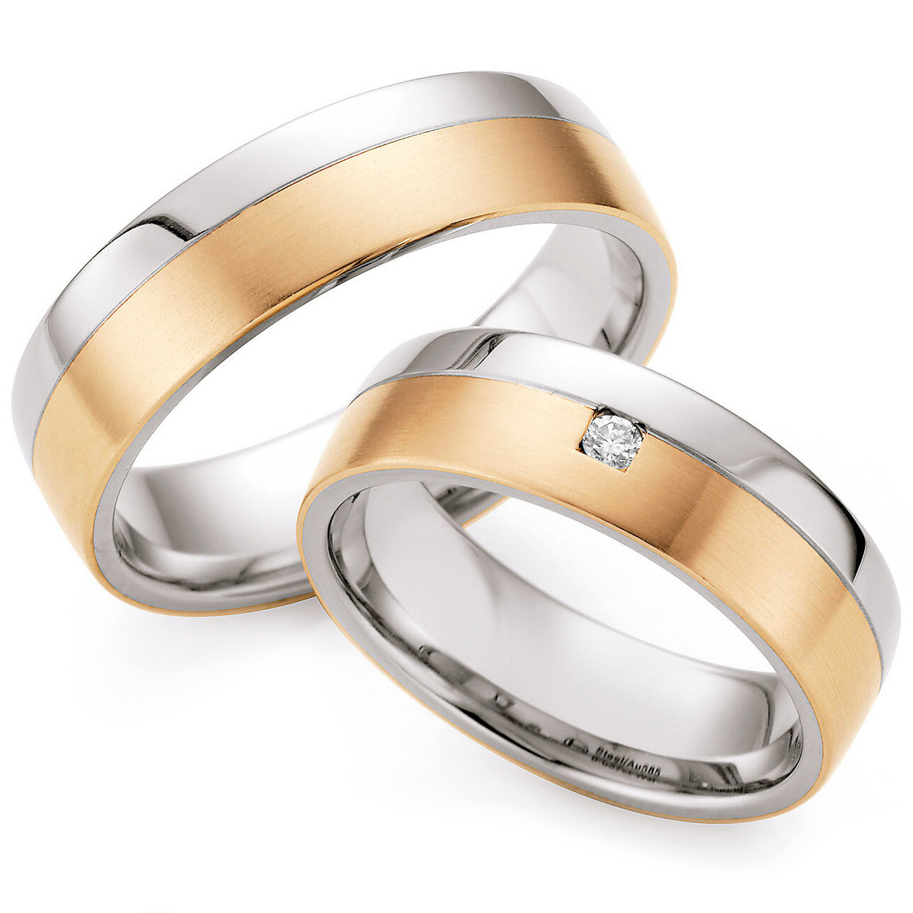 Trauringe Eheringe Rotgold Palladium Brillant TRS88RU05020RPd