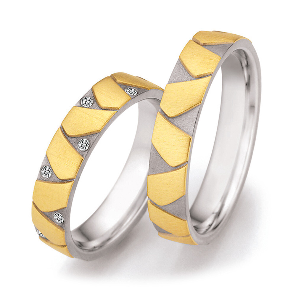 Trauringe Gold Mehrfarbig Muster Brillant 0,182 ct.