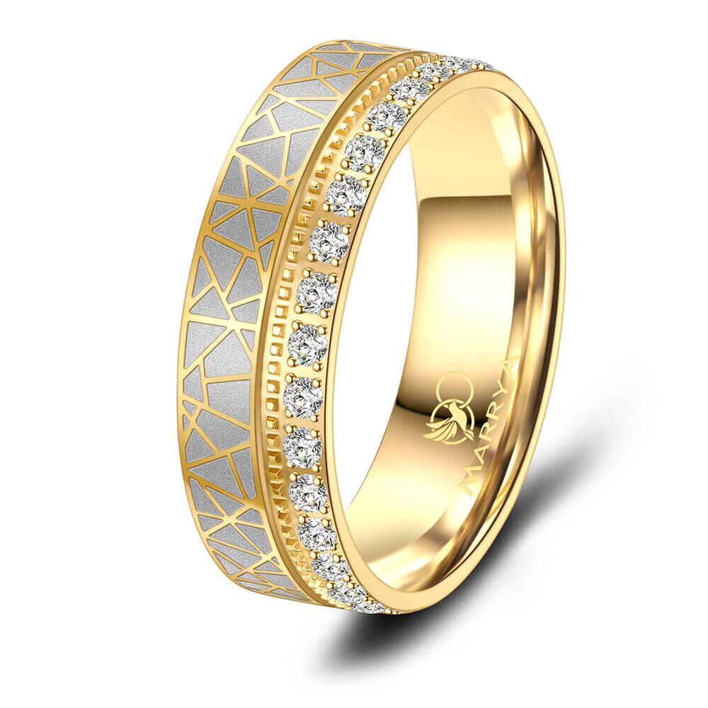 Damenring Edelstahl Gold Zirkonia ES37