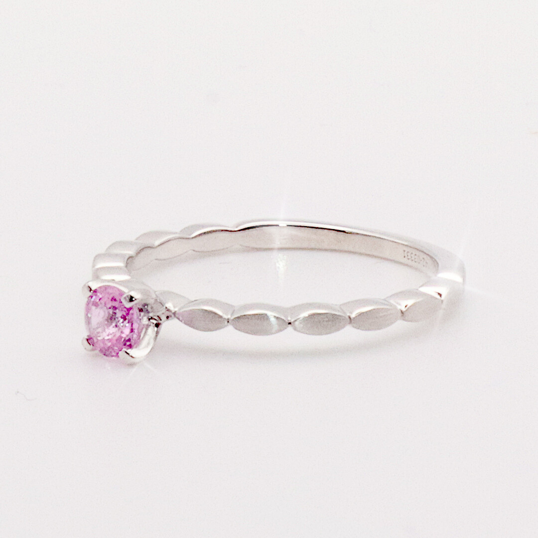 Verlobungsring Fantasy Weißgold Safir Pink