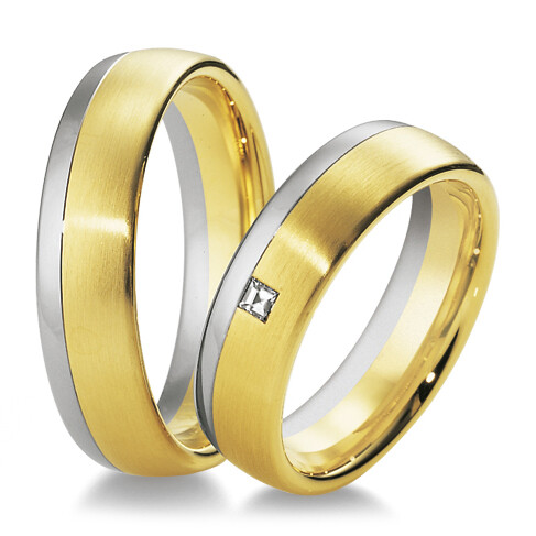 Trauringe Weißgold & Gelbgold 48/03420 & 48/03421