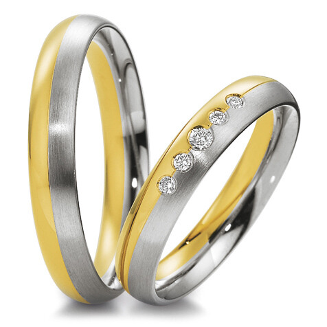 Trauringe 48/04043 & 48/04044 Gelbgold & Weißgold