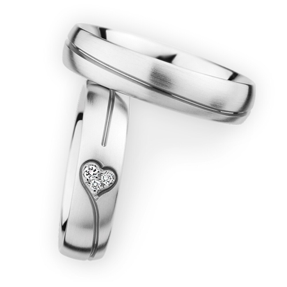 Trauringe Weißgold 243610 & 274177