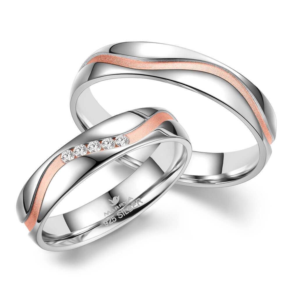 Trauringe Partnerringe Silber 925 Sterling Zirkonia SI28