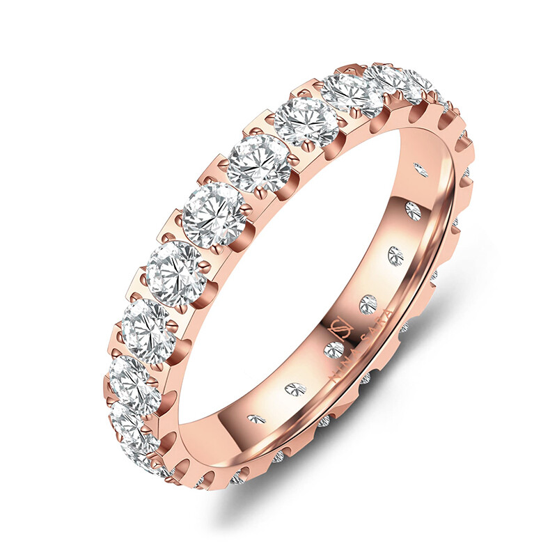 Memoire Eternity Ring Edelstahl Rot Zirkonia NS-15