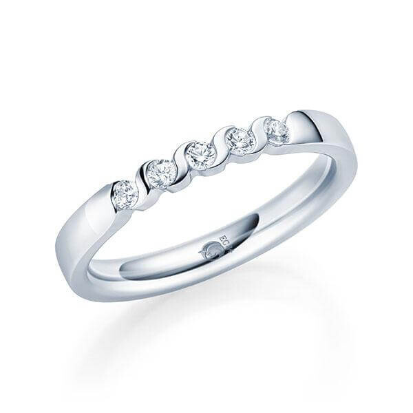 Memoire- Diamantring Platin 950 zus. 0,200ct. Brillant RU-1566