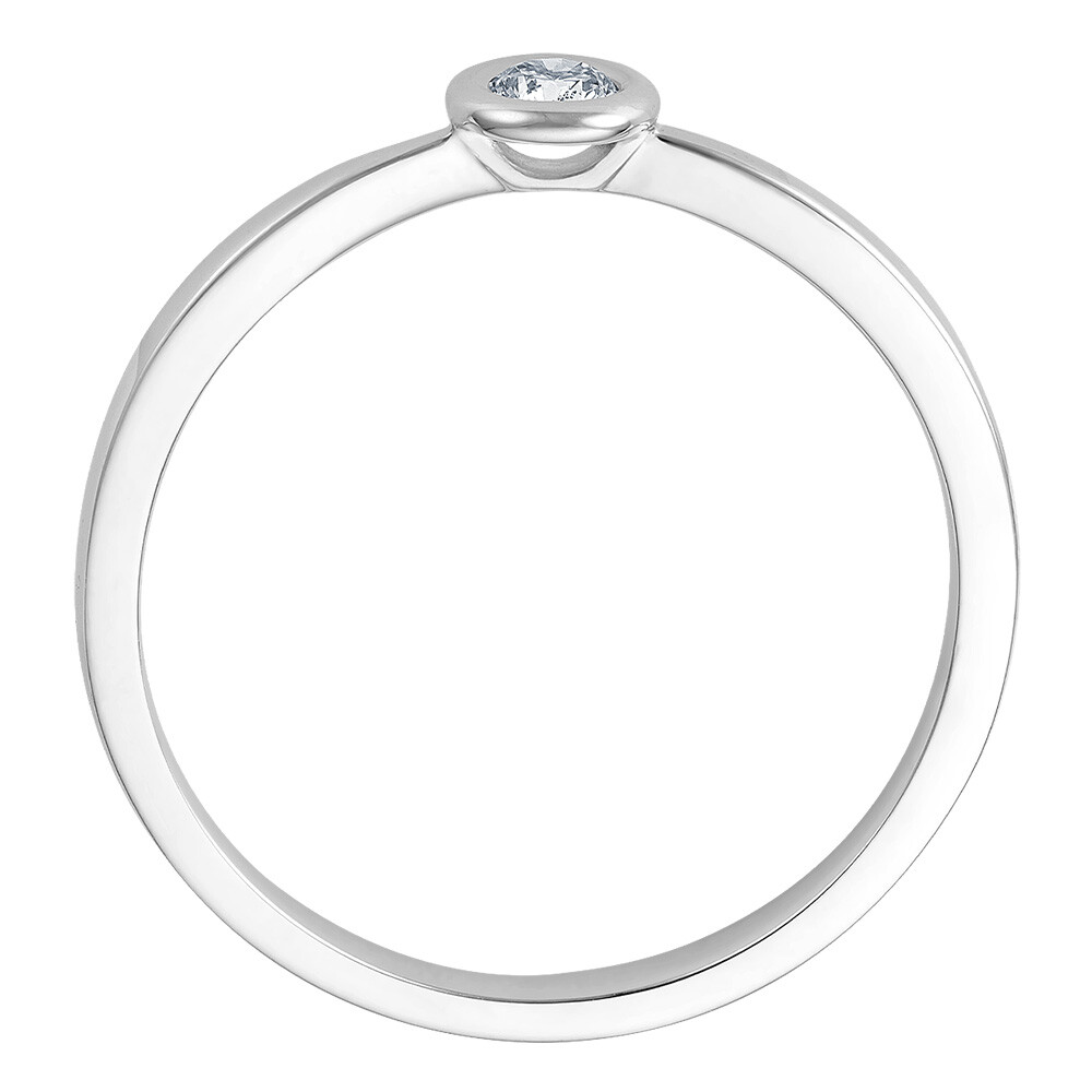 Solitaire Ring Weißgold Brillant 0.090 ct. w/si, stehend