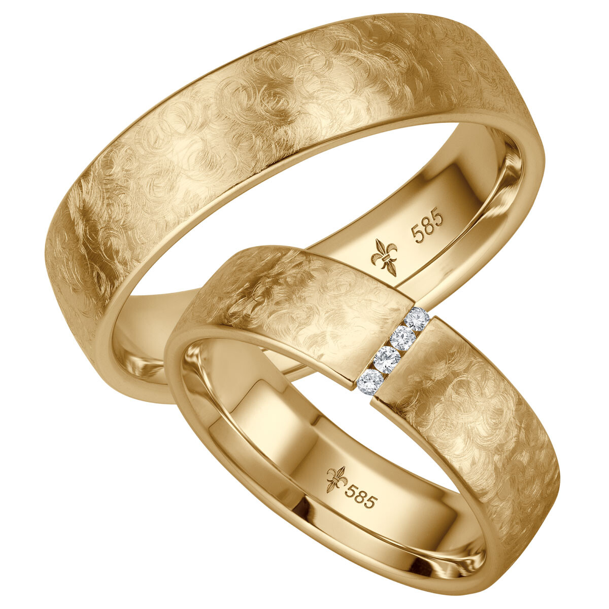 Giloy Trauringe TR-0-00031 & TR-1-00031 Victoria Gelbgold