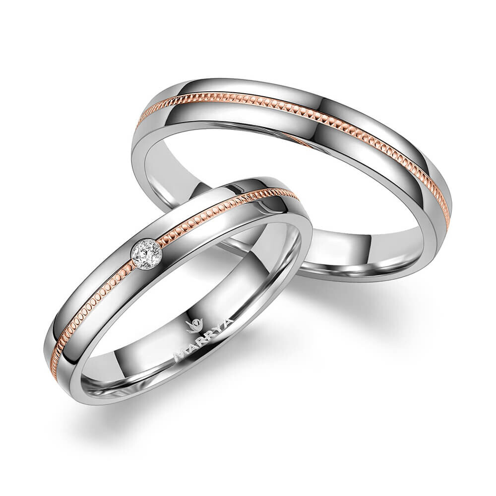 Trauringe Partnerringe Silber & Gold Zirkonia SGA06