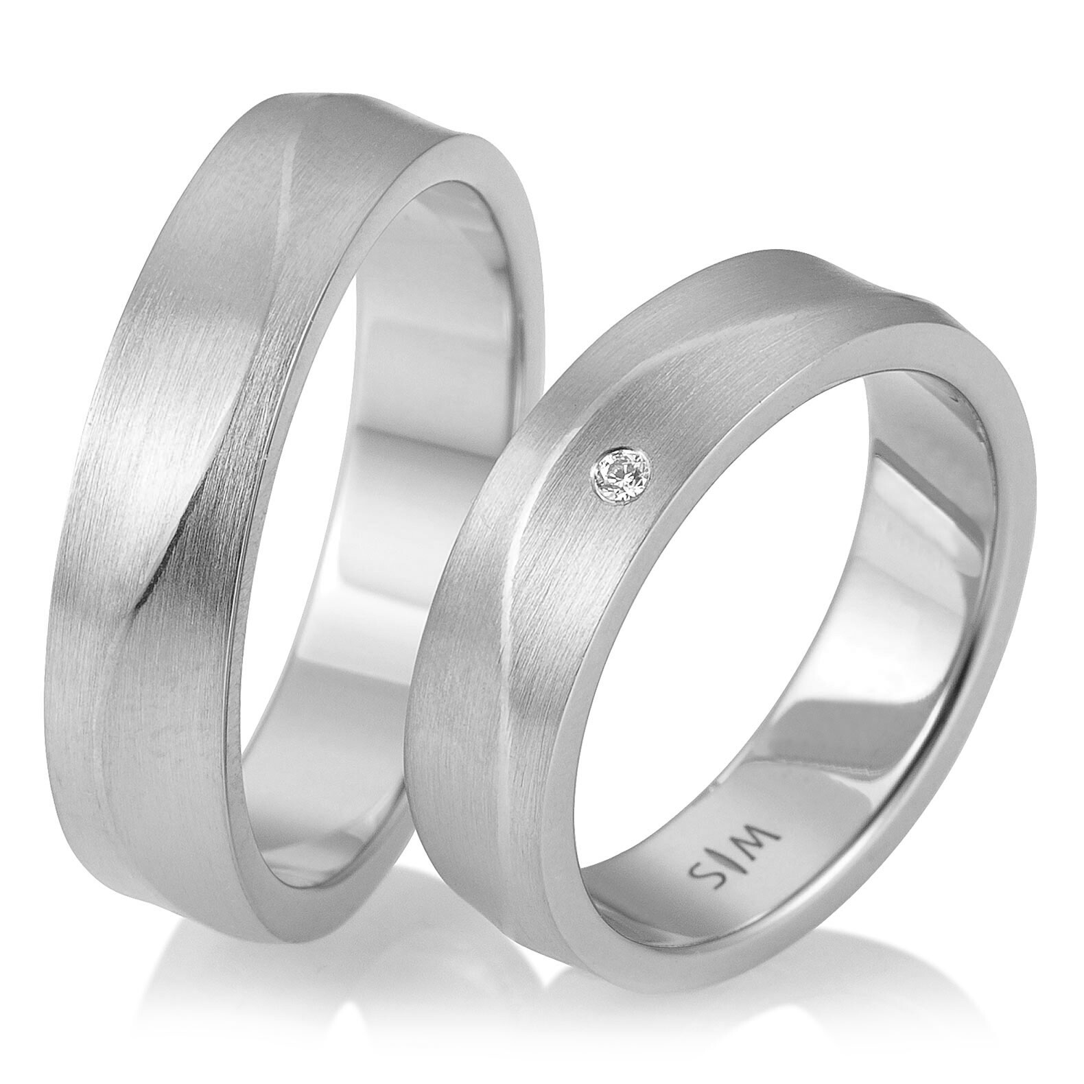 Trauringe Weißgold Brillant 49/855600 & 49/855610