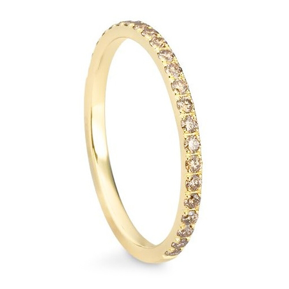 Memoire Ring BR201-8 Gelbgold mit braunen Diamanten