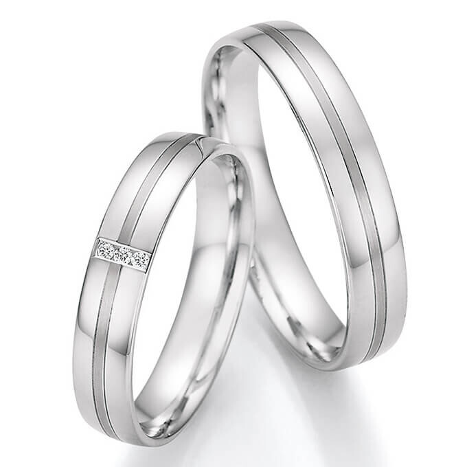 Trauringe Eheringe Weißgold Brillant 66/61070 & 66/61080