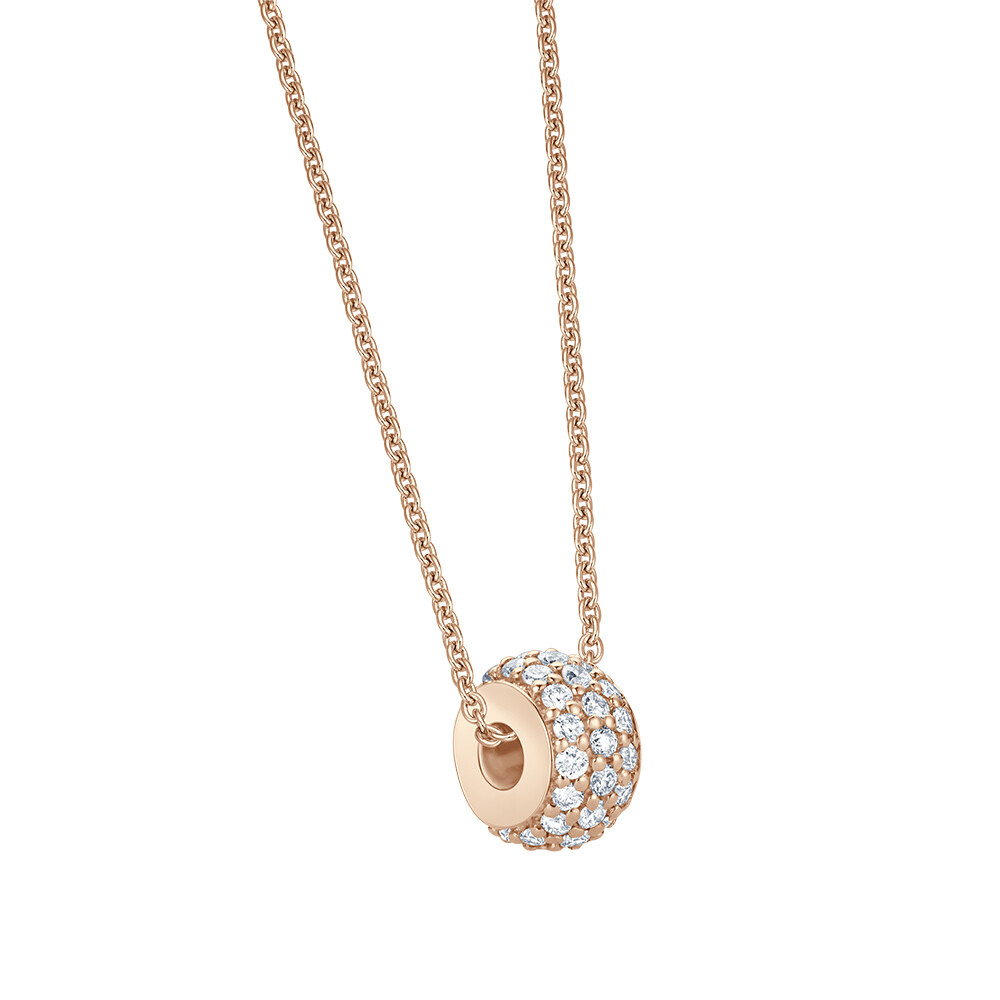 Kette mit "Diamant-Loop" Brillant 0.150 ct. Roségold 585