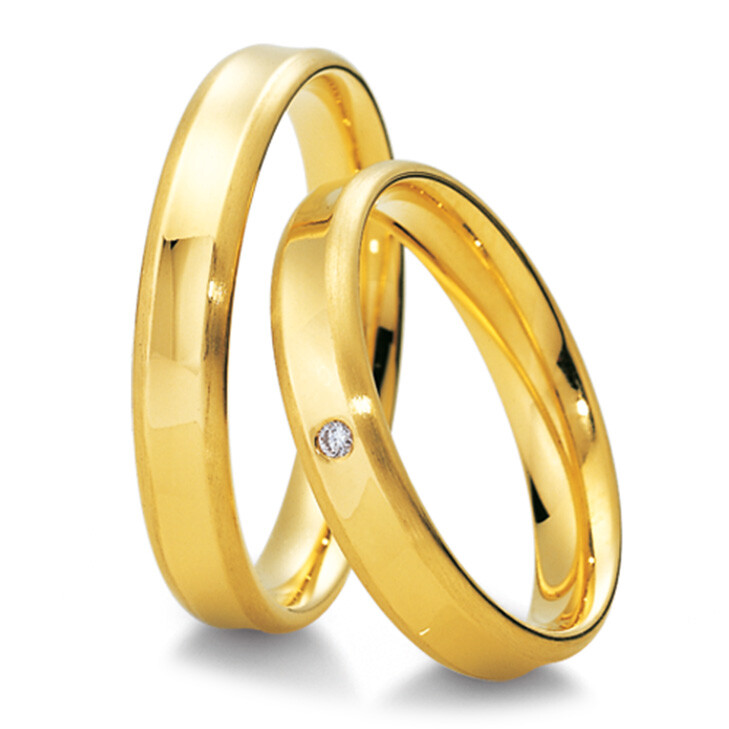 Trauringe Gelbgold Hohlkehle Basic Breuning 48/04011 & 48/04012