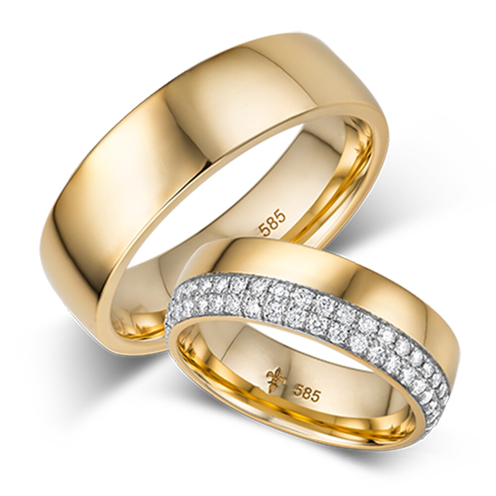 Giloy Trauringe TR-0-00006 & TR-1-00006 Luisa Gelbgold