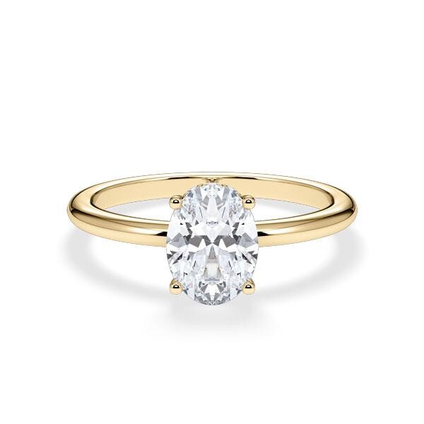 Verlobungsring Hidden Halo Oval Gelbgold RU-1902