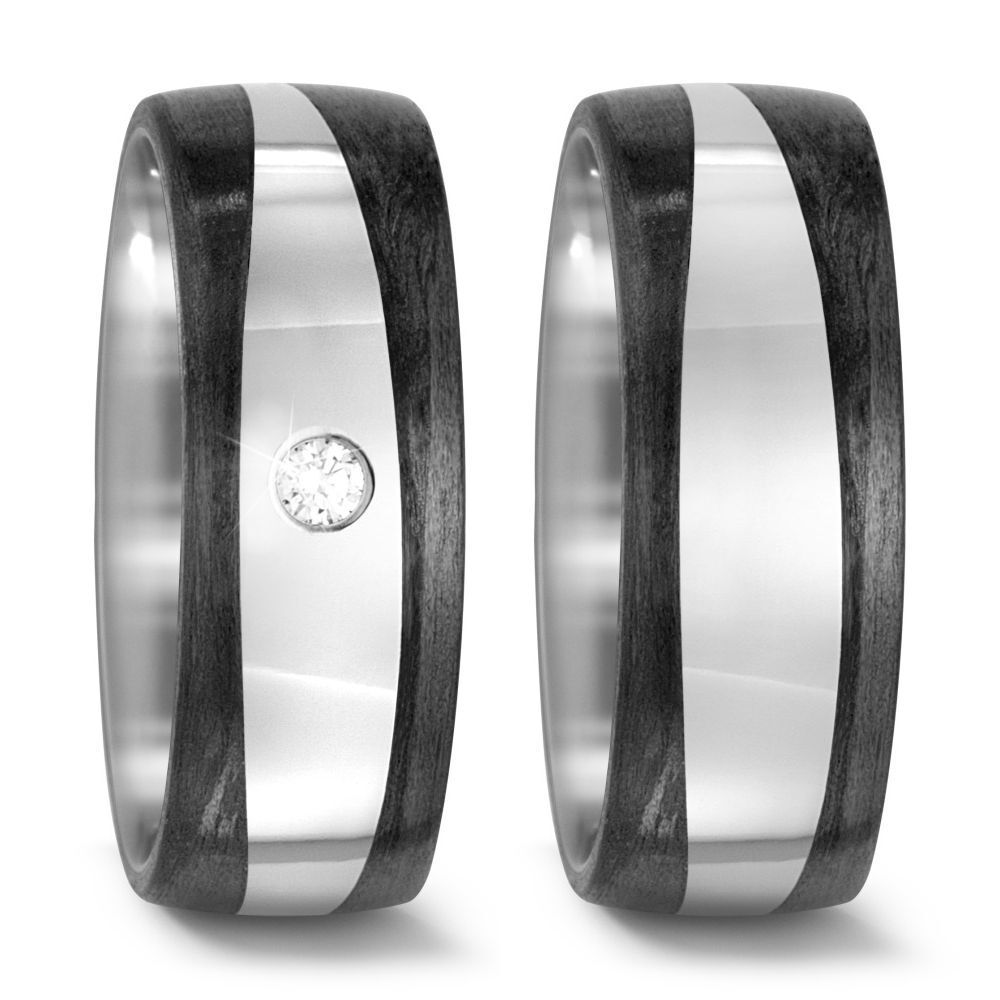 Trauringe Partnerringe Titan Carbon Brillant 52482