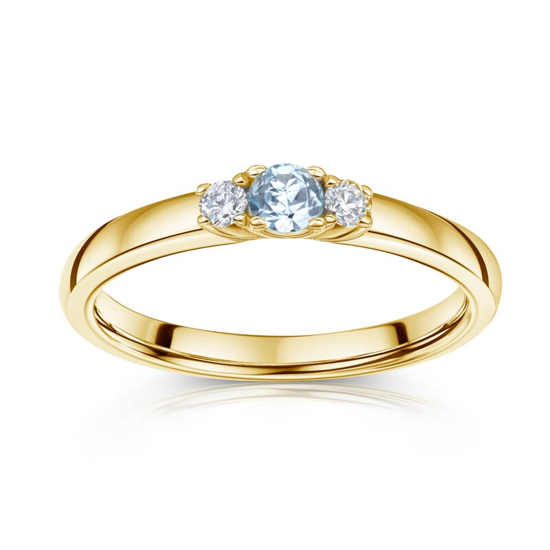 Antragsring Gelbgold Blau Topas Zirkonia
