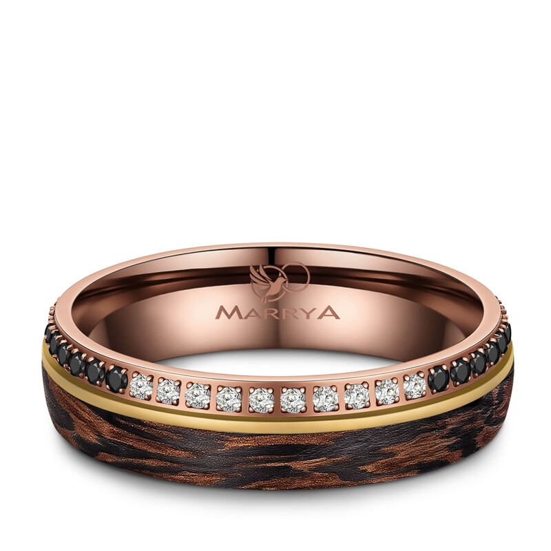 Eheringe Partnerringe Carbon Bronce Gold CB-06