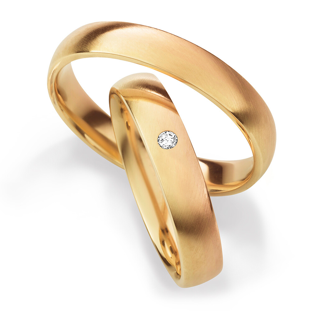 Trauringe Multicolor diagonalmatt Brillant 0,025 ct.
