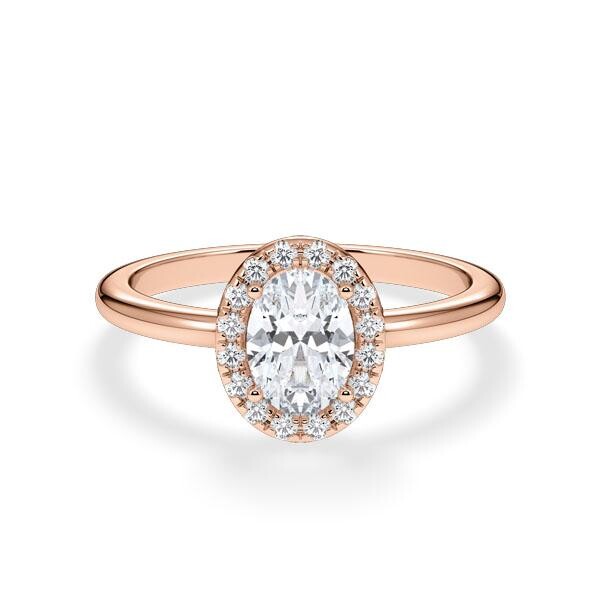 Verlobungsring Hidden Halo Oval Rotgold RU-1902