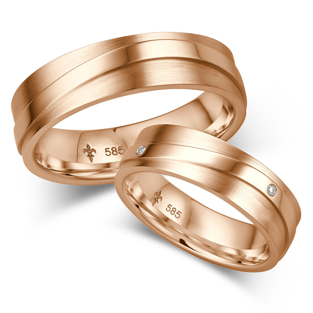 Trauringe Justine Rotgold TR-0-00027 & TR-1-00027