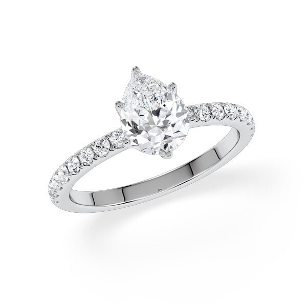 Hollywood Ring Tropfen Diamant Weißgold Rubin 1884