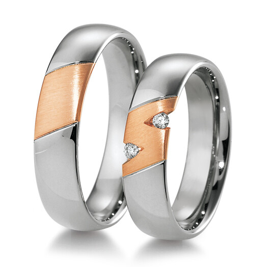 Eheringe Weißgold & Rotgold 48/04165 & 48/04166
