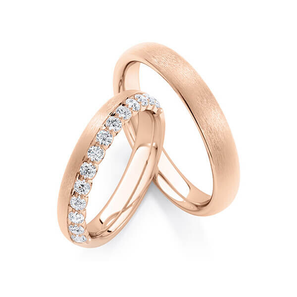 Trauringe Memoire Rotgold 333 Diamant zus. 0,390 ct. tw, si RU-1759