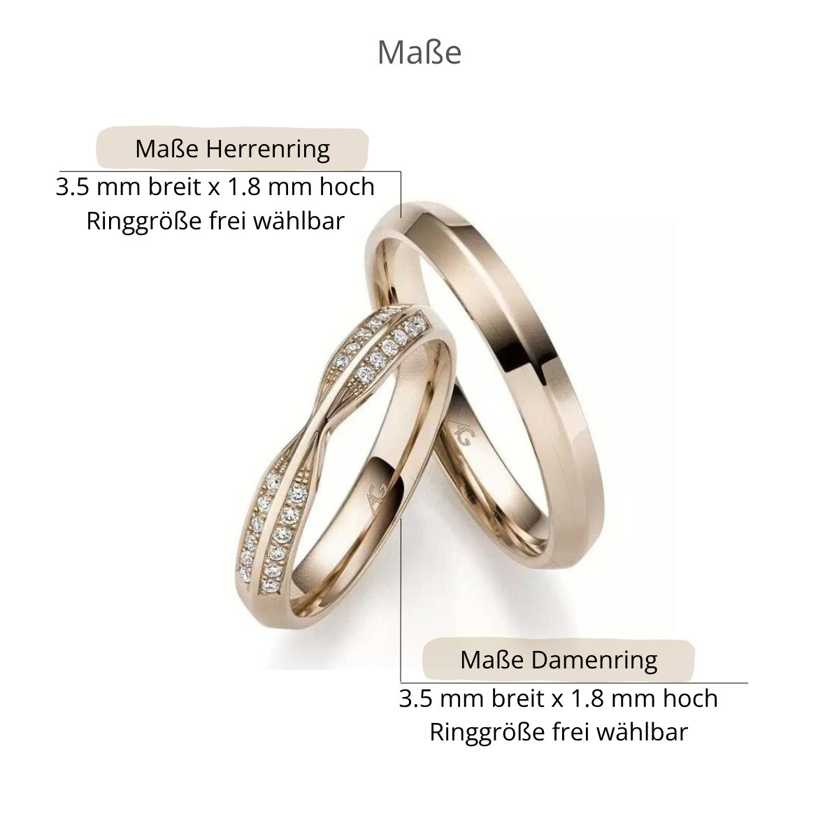 Trauringe Haselnussgold Brillant AG31333