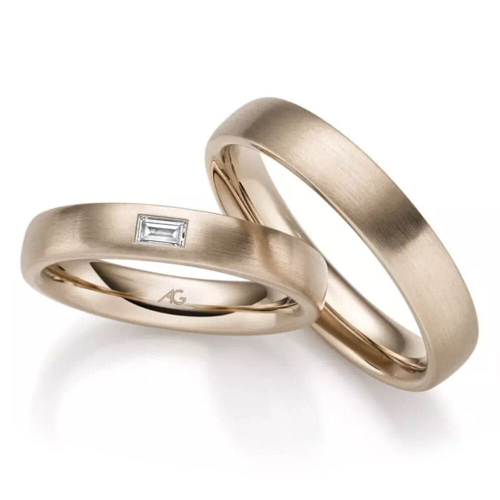 Trauringe Haselnussgold Fantasie Baguette 4/31303/4 & 31303/4.5