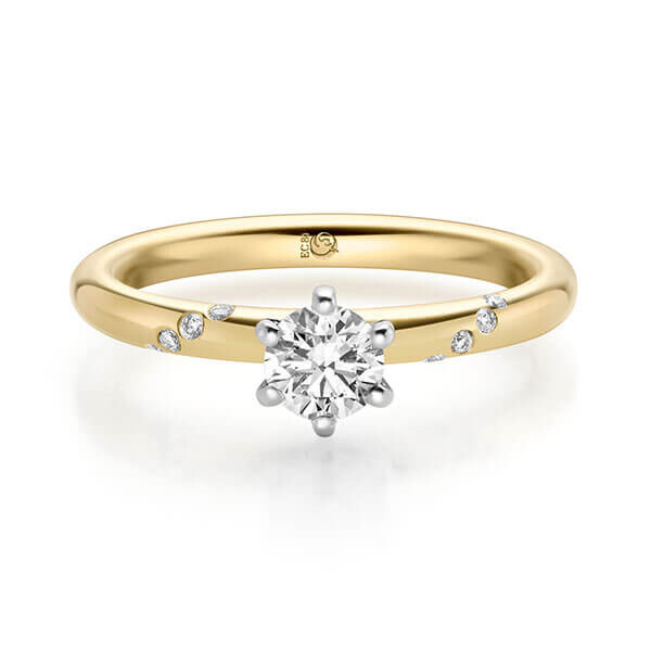Diamantring Gelbgold 333 zus. 0,440 ct, Lab-Grown & tw,si Brillant RU-1718-8